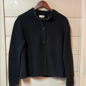Kinross Three Button Black Sweater Jacket Size XL.